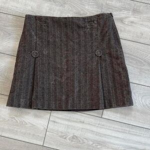 The Limited Dark Brown Herringbone Mini Skirt, size 12